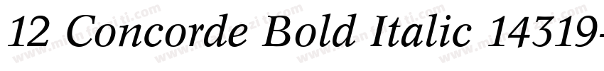 12 Concorde Bold Italic 14319字体转换